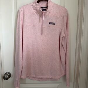 Vineyard Vines Women's Light Pink Half-Zip Sweatshirt